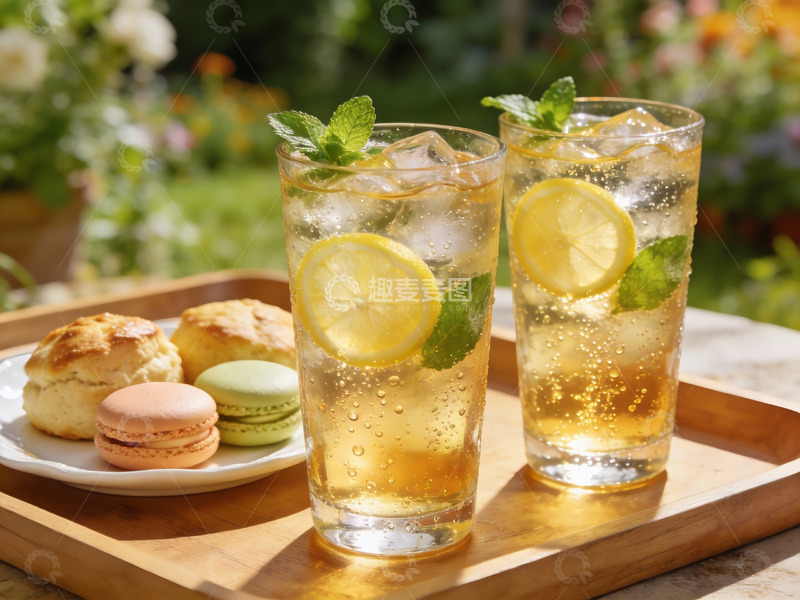高清大图下载【趣麦麦图】户外柠檬茶与甜点