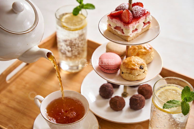 高清大图下载【趣麦麦图】英式下午茶点心与茶饮