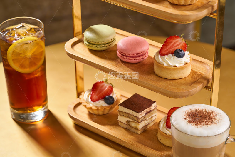 高清大图下载【趣麦麦图】下午茶甜点与饮品精美摆盘