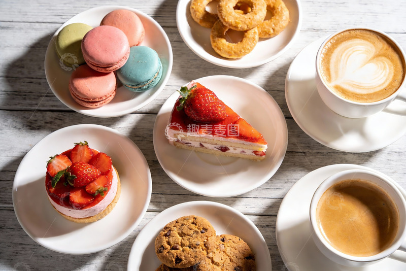 高清大图下载【趣麦麦图】精致下午茶甜点与咖啡