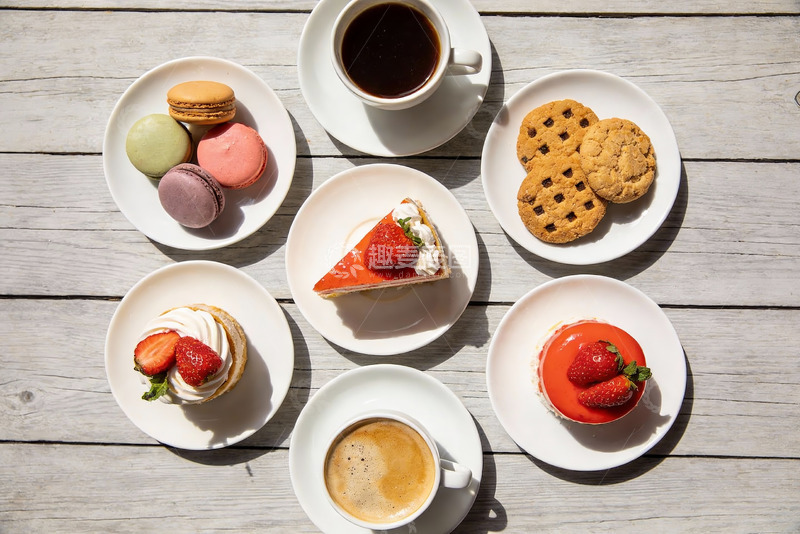 高清大图下载【趣麦麦图】美味甜点与咖啡的静物摆拍