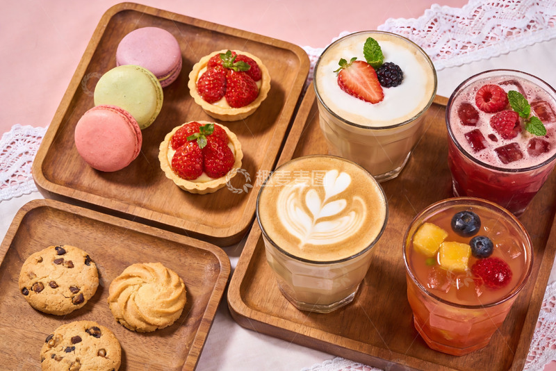 高清大图下载【趣麦麦图】精致下午茶甜点与饮品