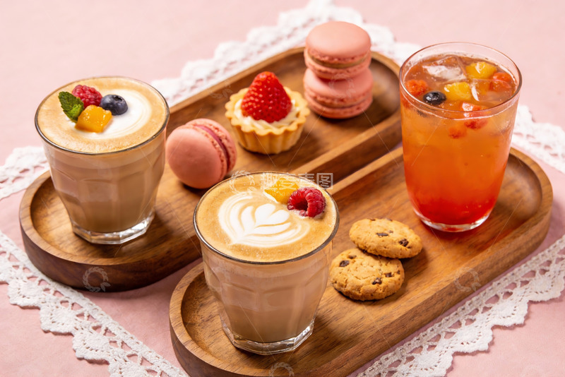 高清大图下载【趣麦麦图】精致饮品与甜点摆盘