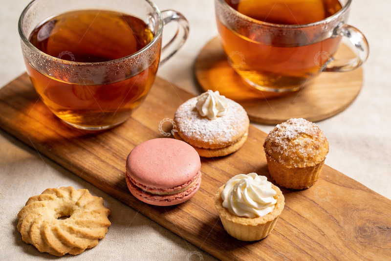 高清大图下载【趣麦麦图】茶点时光甜品与热茶的完美搭配