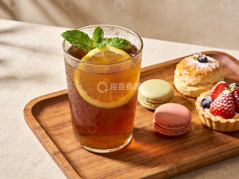 高清大图下载【趣麦麦图】冰茶与甜点摆盘