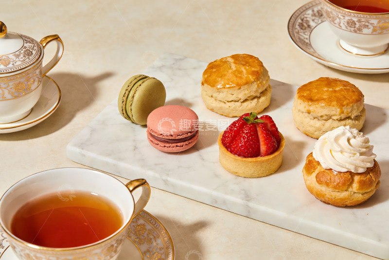 高清大图下载【趣麦麦图】精致下午茶甜点与红茶