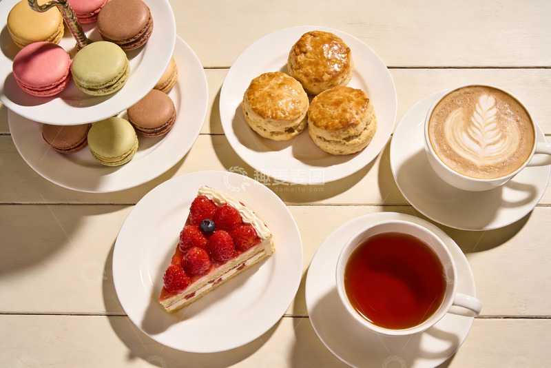 高清大图下载【趣麦麦图】精致下午茶甜点与饮品