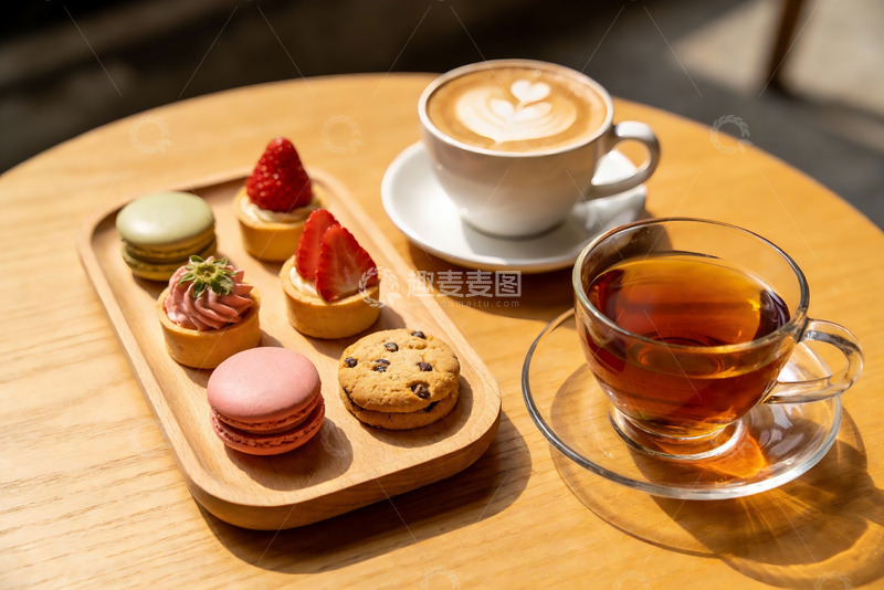 高清大图下载【趣麦麦图】咖啡甜点下午茶时光
