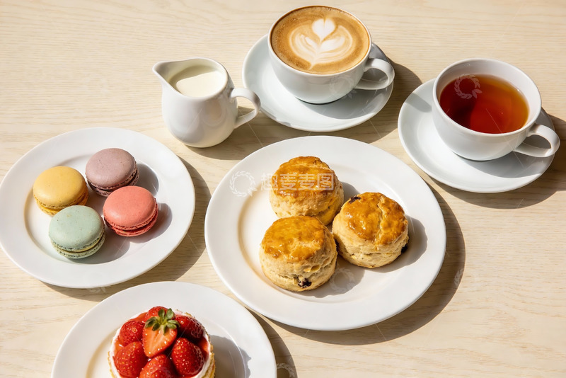 高清大图下载【趣麦麦图】下午茶甜点与饮品摆盘