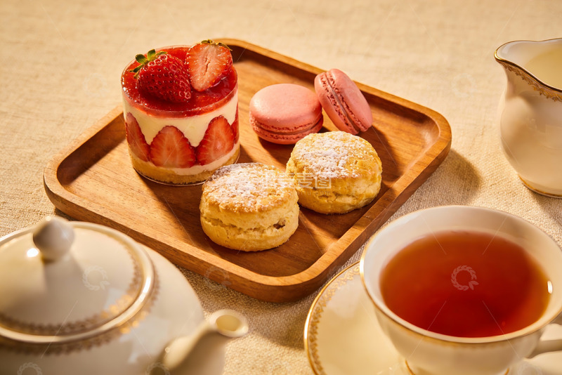 高清大图下载【趣麦麦图】精致下午茶甜点与红茶