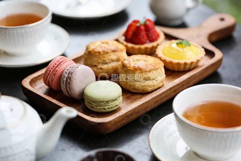 高清大图下载【趣麦麦图】精致下午茶点心与茶饮
