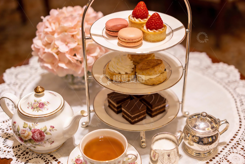 高清大图下载【趣麦麦图】精致下午茶三层点心架