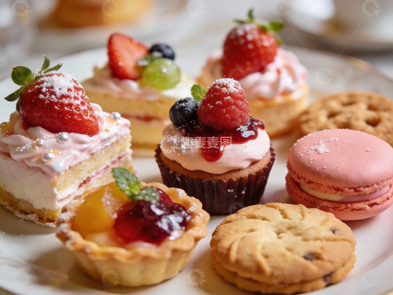 高清大图下载【趣麦麦图】精致甜点拼盘色彩诱人