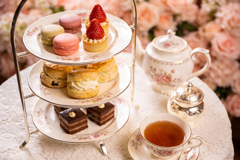 高清大图下载【趣麦麦图】精致英式下午茶点心摆盘