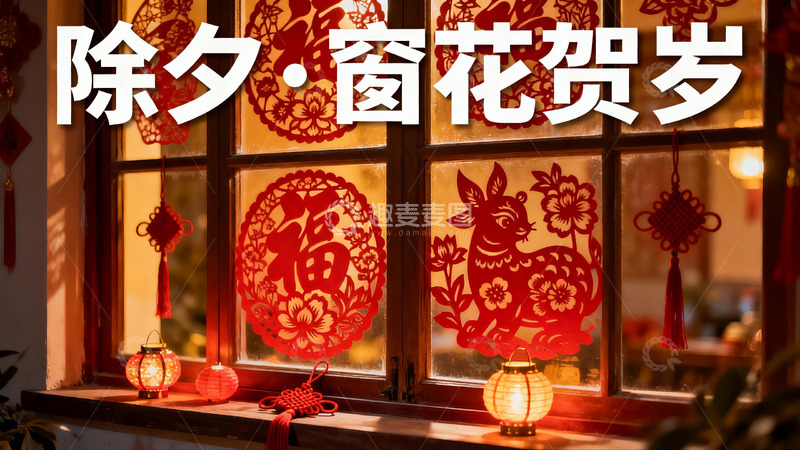 高清大图下载【趣麦麦图】除夕窗花剪纸装饰