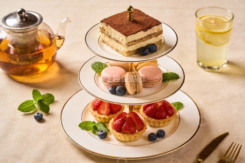 高清大图下载【趣麦麦图】精致下午茶甜点与茶饮