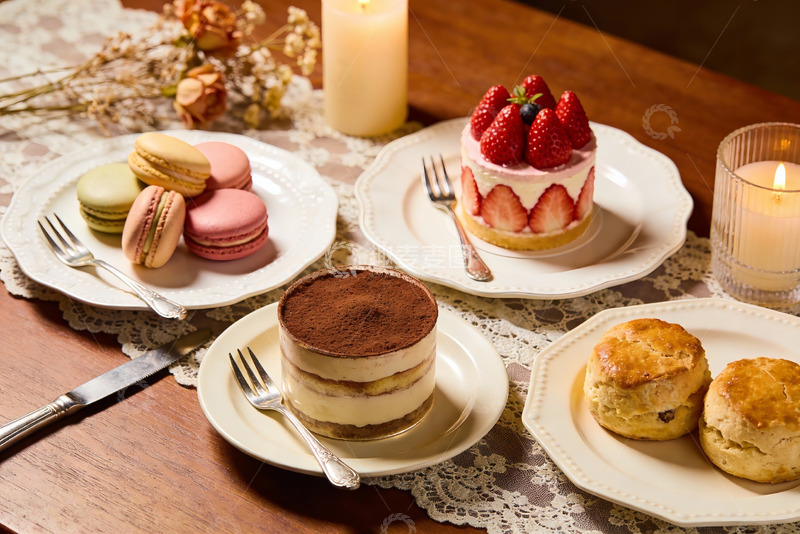 高清大图下载【趣麦麦图】精致甜点餐桌摆拍