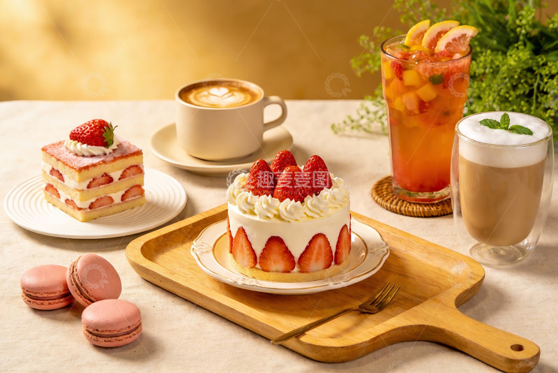 高清大图下载【趣麦麦图】精致甜品与饮品摆盘