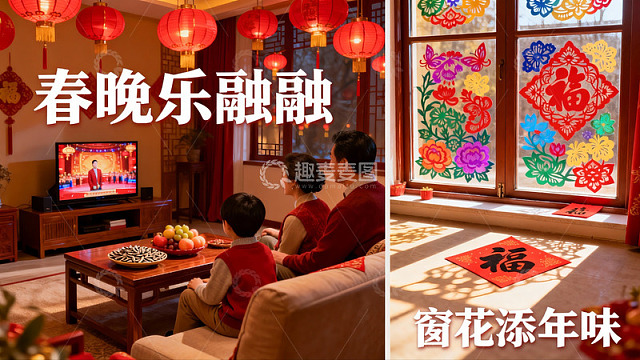 春节家庭团聚看春晚