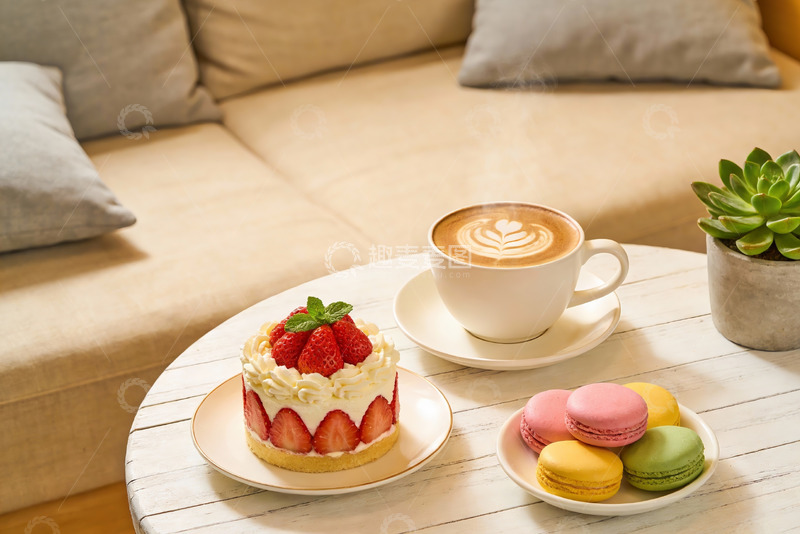 高清大图下载【趣麦麦图】咖啡甜点下午茶时光