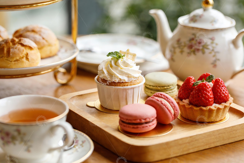 高清大图下载【趣麦麦图】精致下午茶甜点与茶具
