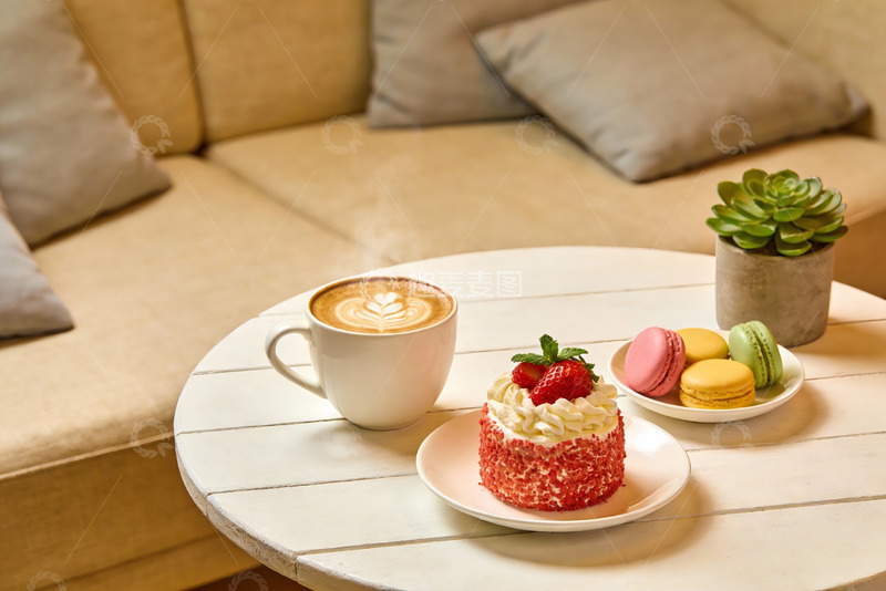 高清大图下载【趣麦麦图】咖啡甜点下午茶时光