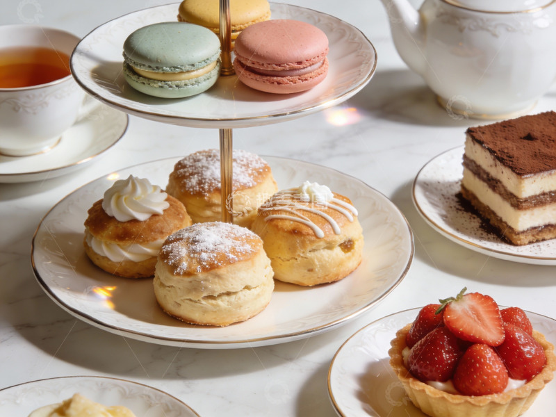 高清大图下载【趣麦麦图】精致下午茶甜点摆盘