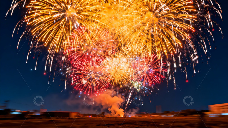 高清大图下载【趣麦麦图】夜空烟花绽放绚丽多彩