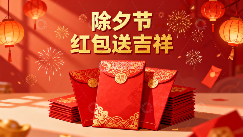 高清大图下载【趣麦麦图】除夕红包迎祥瑞