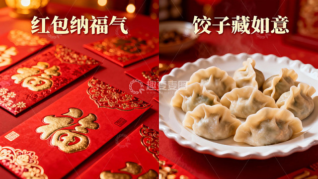 春节红包饺子寓意吉祥