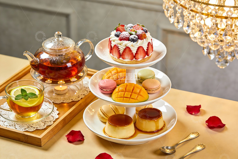 高清大图下载【趣麦麦图】精致下午茶甜点与茶具摆盘