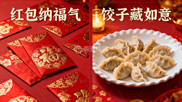 春节红包饺子寓意吉祥