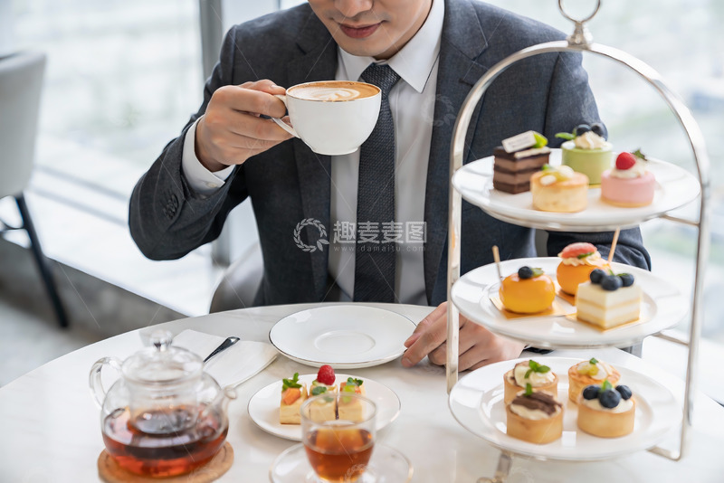 高清大图下载【趣麦麦图】商务人士下午茶时光