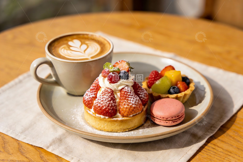 高清大图下载【趣麦麦图】咖啡与甜点精美摆盘