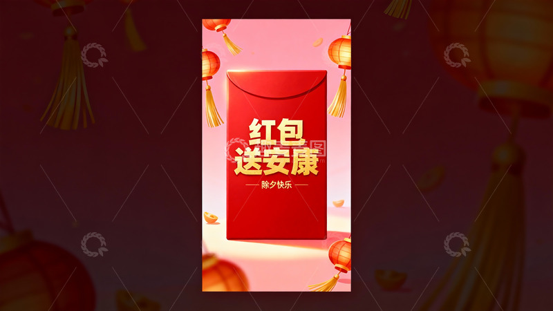 高清大图下载【趣麦麦图】春节红包贺图寓意平安