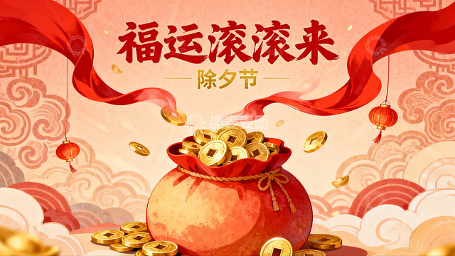 除夕福运滚滚来红包金币