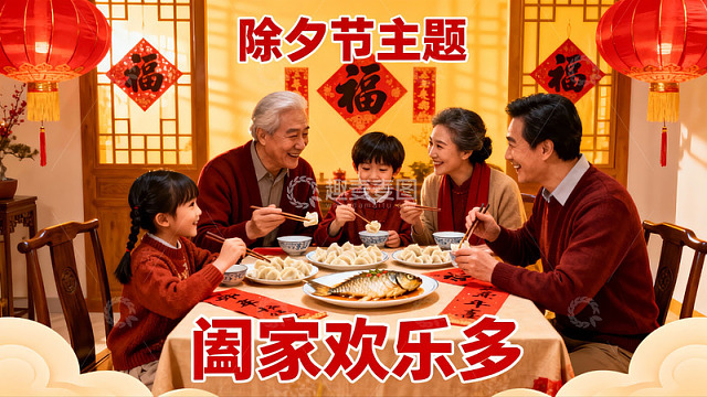 除夕团圆饭家庭欢聚