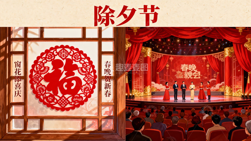 高清大图下载【趣麦麦图】除夕春晚舞台盛景