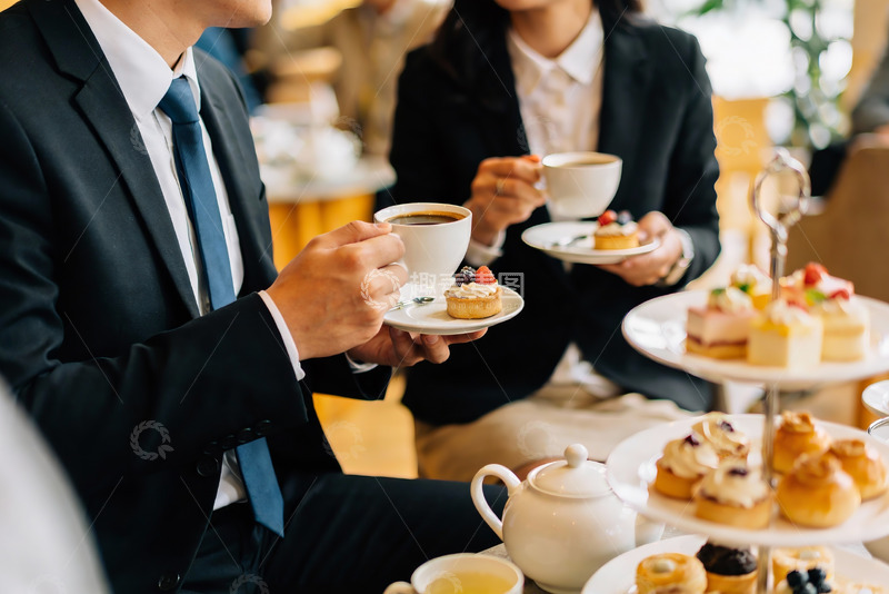 高清大图下载【趣麦麦图】商务人士下午茶聚会