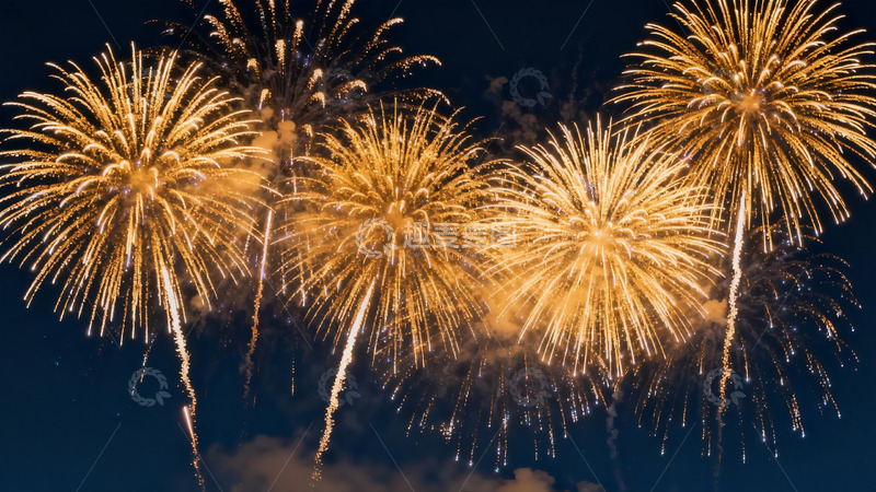 高清大图下载【趣麦麦图】夜空烟花绽放绚丽景象