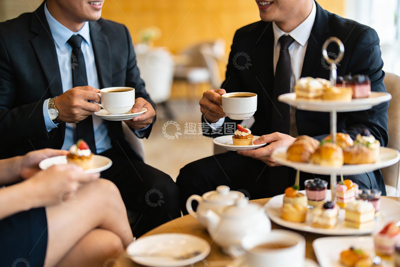 高清大图下载【趣麦麦图】商务人士下午茶聚餐