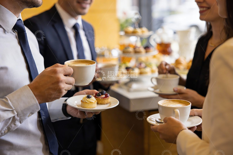 高清大图下载【趣麦麦图】商务人士下午茶聚会