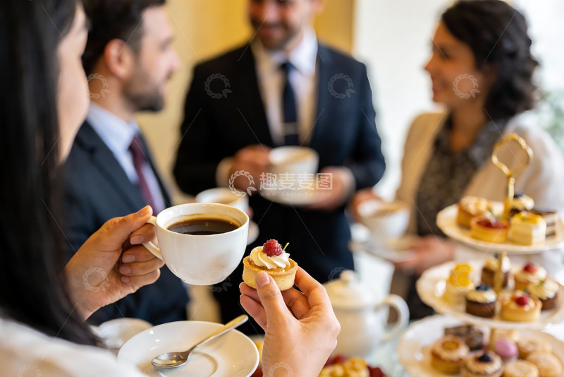 高清大图下载【趣麦麦图】商务人士下午茶聚会