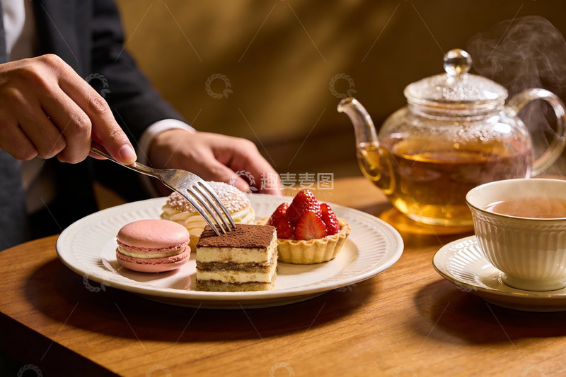 高清大图下载【趣麦麦图】下午茶时光甜点与热茶