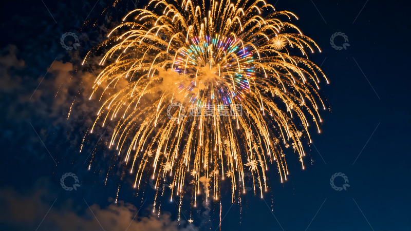 高清大图下载【趣麦麦图】夜空中绽放的绚丽烟花