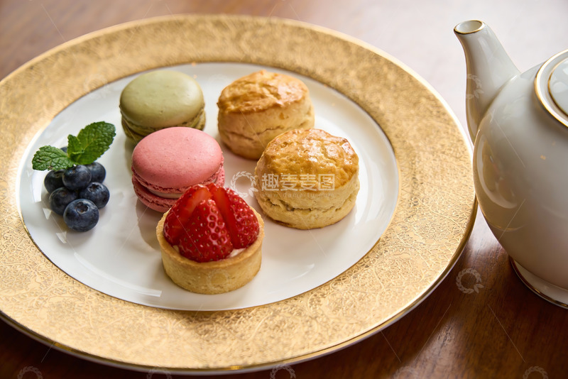 高清大图下载【趣麦麦图】精致下午茶点心与茶具