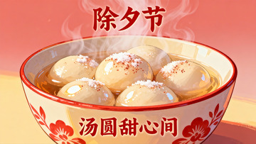 除夕汤圆热气腾腾