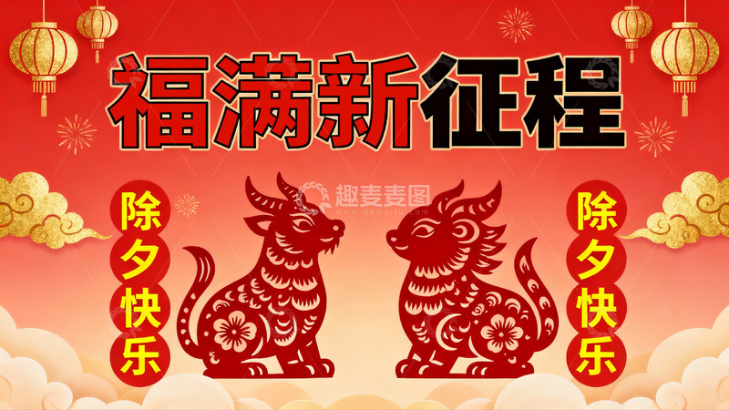 高清大图下载【趣麦麦图】春节剪纸艺术海报