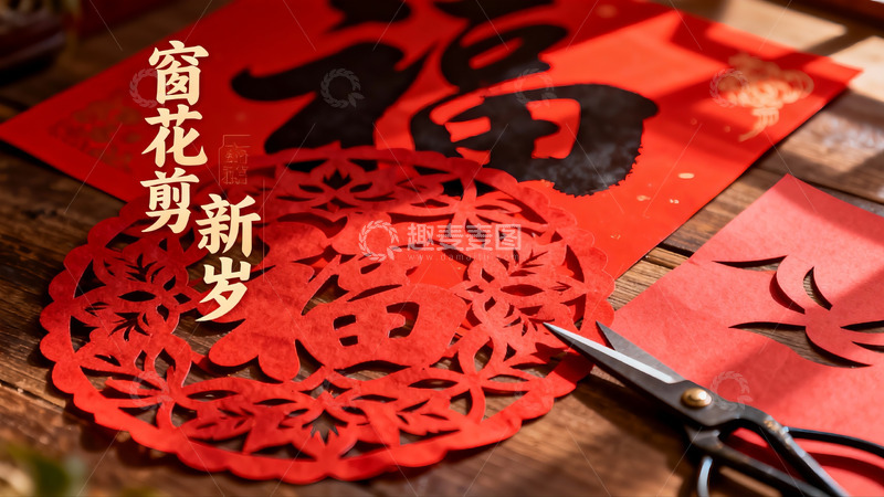 高清大图下载【趣麦麦图】春节窗花剪纸艺术展示