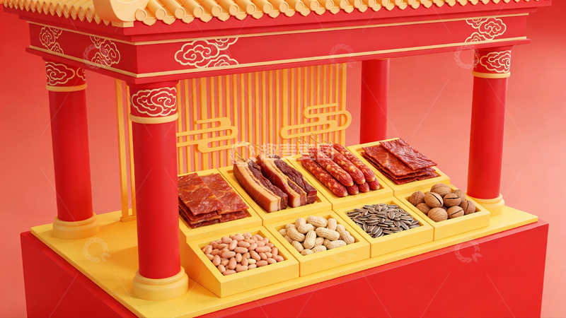 高清大图下载【趣麦麦图】中式传统糕点与坚果展示